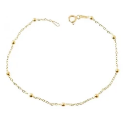 Pulsera Plata Ley 925m chapada oro mujer 19 cm. cadena combinada bola