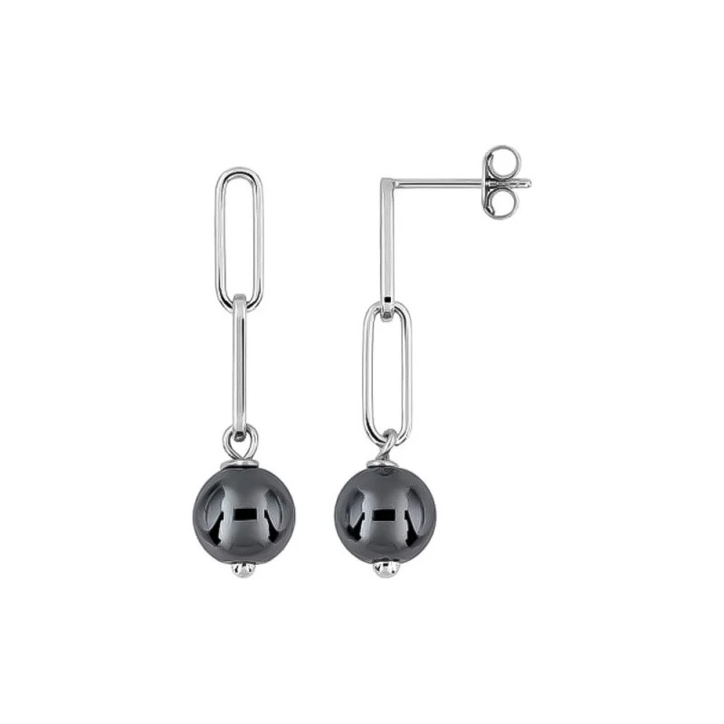 Pendientes Largos Plata Ley 925m mujer 30 mm. cadena forzada alargada