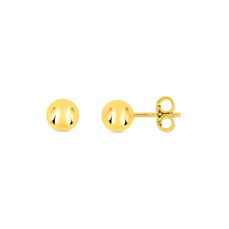Pendientes Latón chapados oro bolas 10 mm. lisas. Chapado Oro Alta Ca