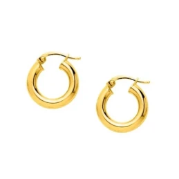 Aros Pendientes Latón chapados oro 18 mm. tubo lisos. Chapado Oro Alt