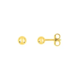 Pendientes Latón chapados oro bolas 3 mm. lisas. Chapado Oro Alta Cal