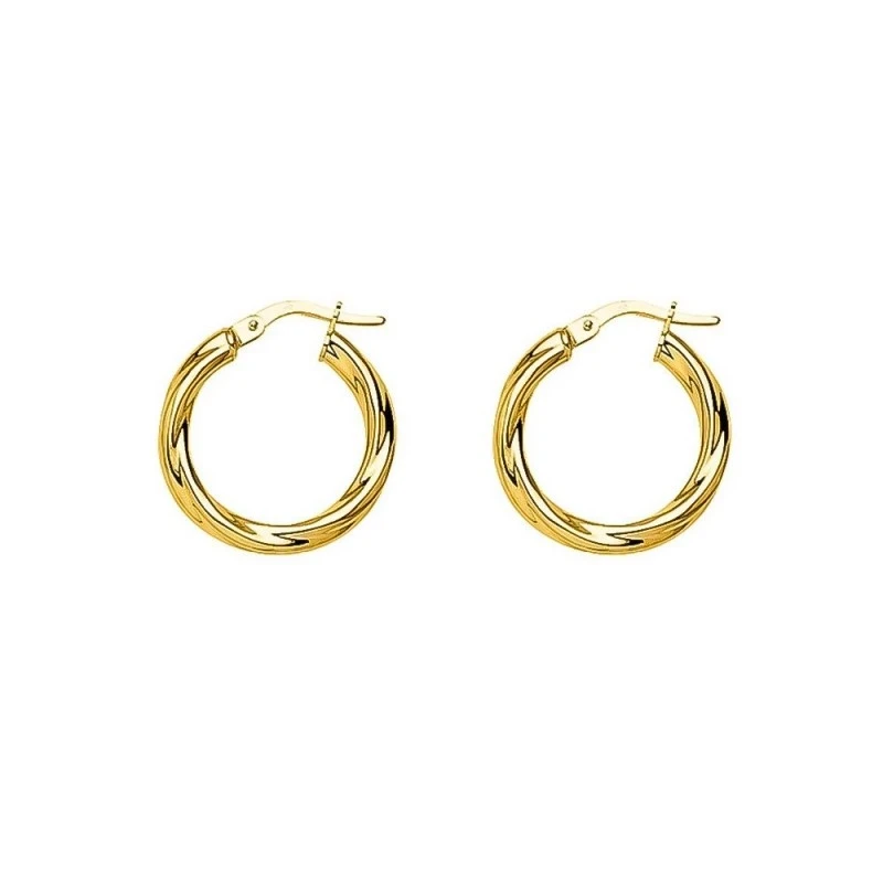 Aros Pendientes Latón chapados oro 20 mm. tubos 3 mm. ancho. Chapado