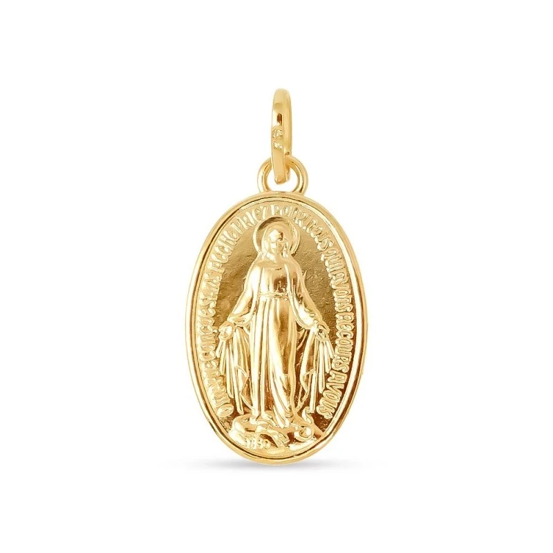 Virgen Milagrosa Medalla Latón chapada oro 22 mm. trasera. Chapado Or