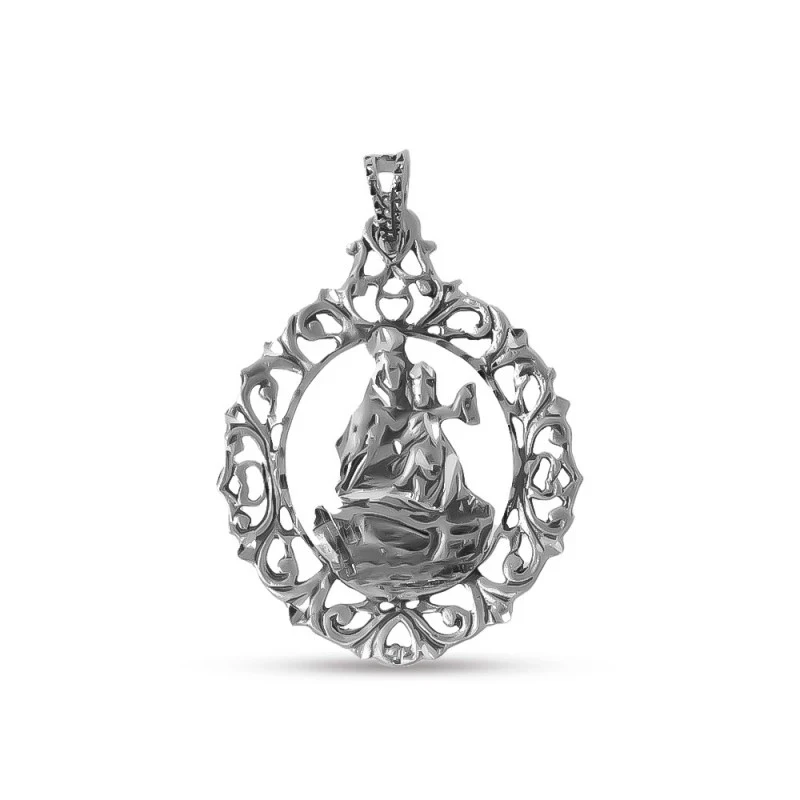 Virgen del Carmen Medalla Plata Ley 925m maciza 41 mm. barca cerco ca