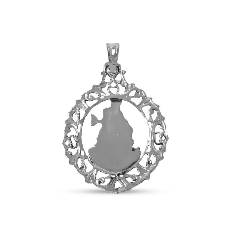Virgen del Carmen Medalla Plata Ley 925m maciza 41 mm. barca cerco ca