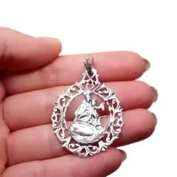 Virgen del Carmen Medalla Plata Ley 925m maciza 41 mm. barca cerco ca