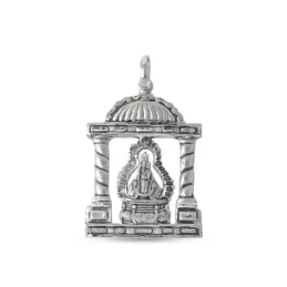 Virgen de la Cabeza Colgante Plata Ley 925m macizo 37 mm. en trono de