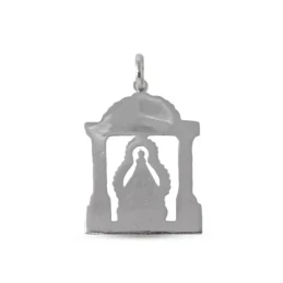 Virgen de la Cabeza Colgante Plata Ley 925m macizo 37 mm. en trono de