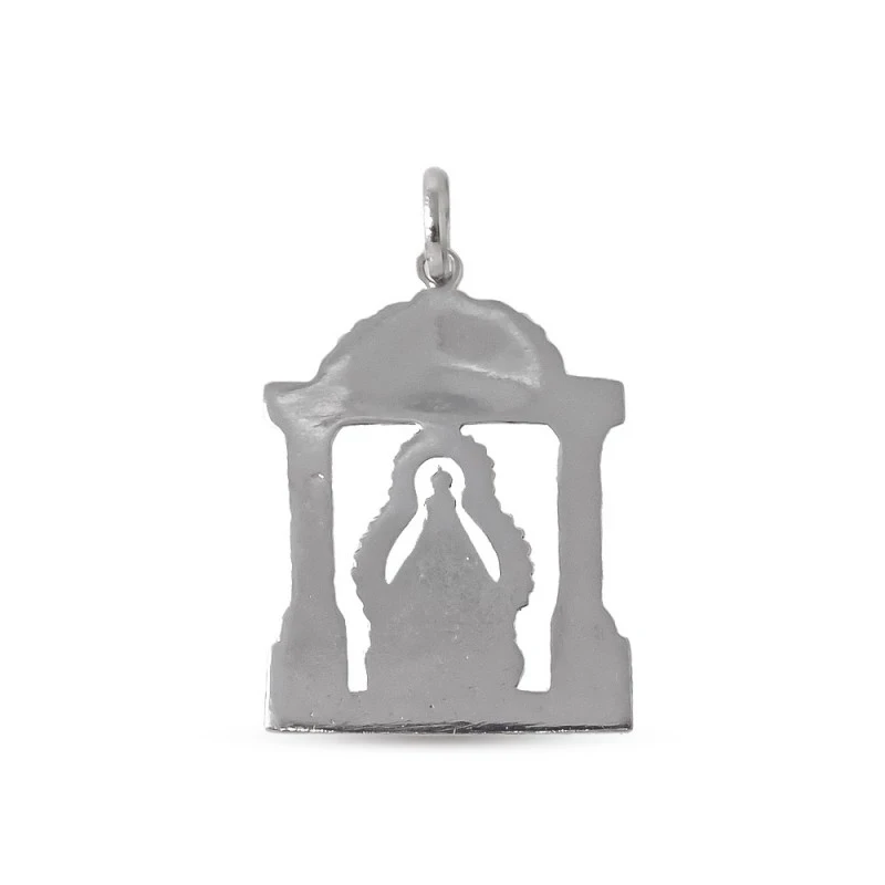 Virgen de la Cabeza Colgante Plata Ley 925m macizo 37 mm. en trono de