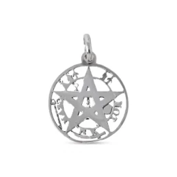 Tetragramatón Colgante Amuleto Plata Ley 925m macizo 23 mm. calado ce