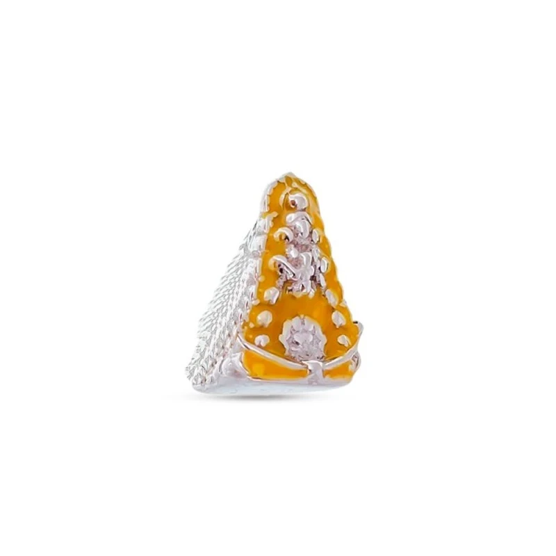 Abalorio Charm Virgen del Rocío Icono Plata Ley 925m esmaltado 12 mm.