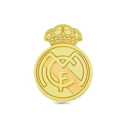 Real Madrid Pin Plata Ley 925m chapado oro macizo 17 mm. escudo láser