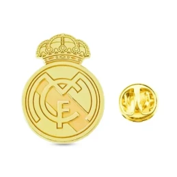 Real Madrid Pin Plata Ley 925m chapado oro macizo 17 mm. escudo láser