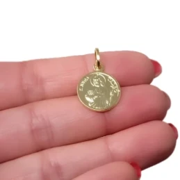 San Judas Tadeo Medalla Plata Ley 925m maciza chapada oro 15 mm.. Gra