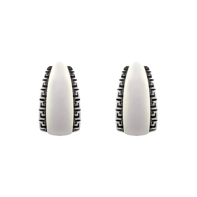 Pendientes Plata Ley 925m mujer 17 mm. lisos combinados borde greca o