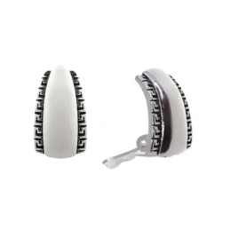 Pendientes Plata Ley 925m mujer 17 mm. lisos combinados borde greca o