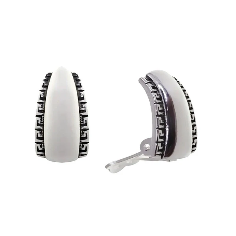 Pendientes Plata Ley 925m mujer 17 mm. lisos combinados borde greca o