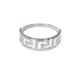 Sortija Plata Ley 925m mujer greca detalle calado ancho máximo 6 mm.