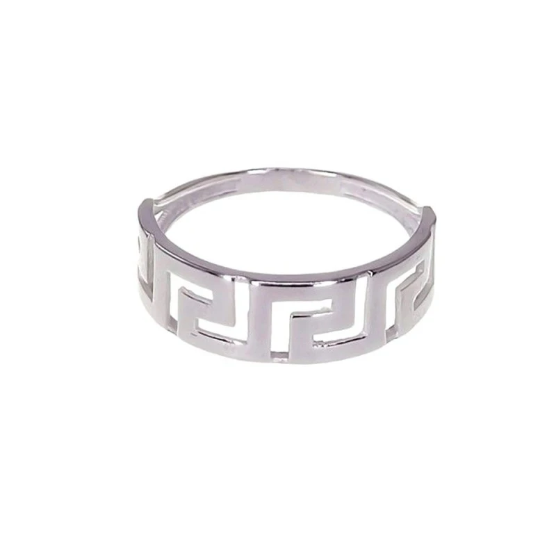 Sortija Plata Ley 925m mujer greca detalle calado ancho máximo 6 mm.