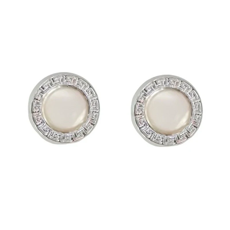 Pendientes Plata Ley 925m mujer 9 mm. piedra blanca centro detalle gr