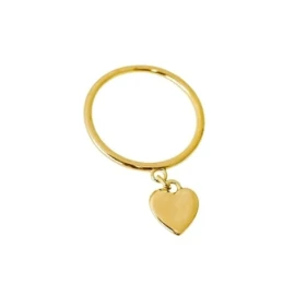 Sortija Plata Ley 925m chapada oro 1.5 mm. detalle corazón colgante 9