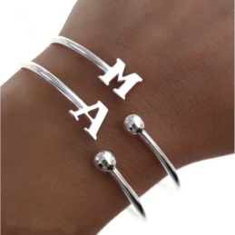 Pulsera Rígida Brazalete Personalizable Plata Ley 925m mujer 57 mm. a
