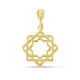 Cruz Tartésica Colgante Plata Ley 925m chapado oro 15 mm. calado