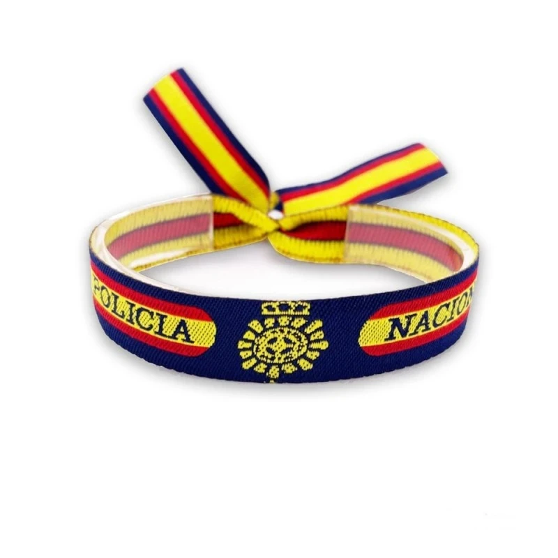 Policía Nacional Pulsera tela 22 cm. ancho 1.5 cm. ancho bandera Espa