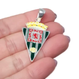 Córdoba Club de Fútbol Escudo Plata Ley 925m macizo 40 mm. esmaltado.