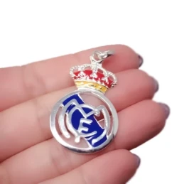 Real Madrid Club de Fútbol Colgante Plata Ley macizo 42 mm. esmaltado