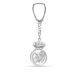 Real Madrid Club de Fútbol Llavero Plata Ley macizo 11 cm. esmaltado