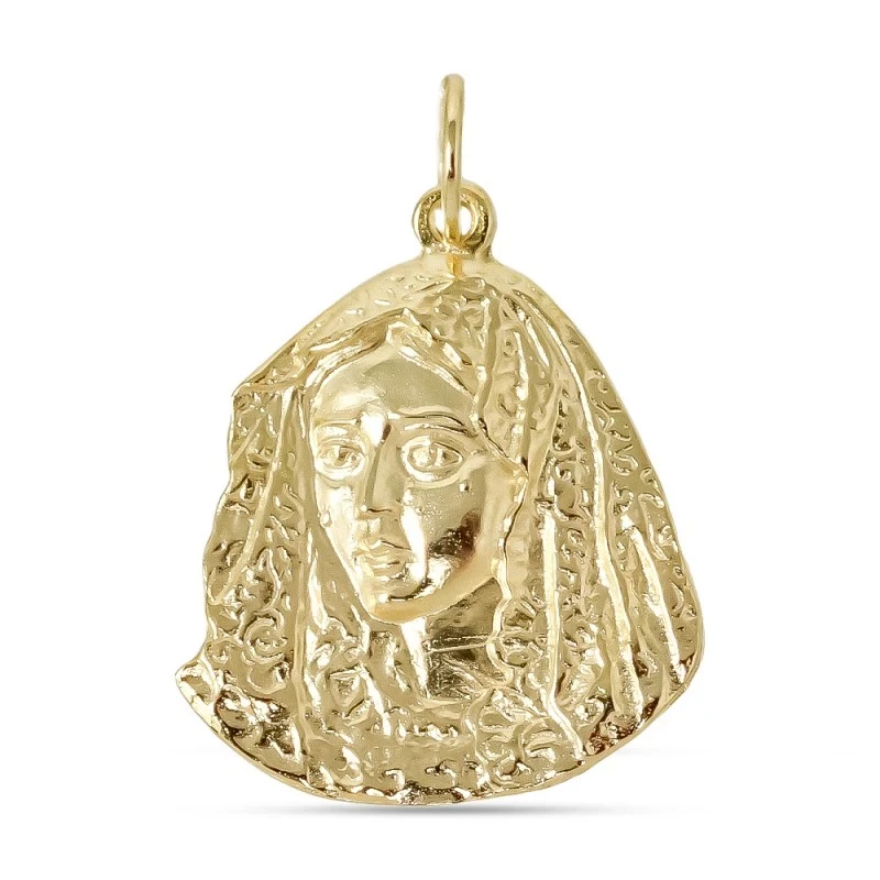 Virgen Esperanza Macarena Colgante Plata Ley 925m macizo chapado oro
