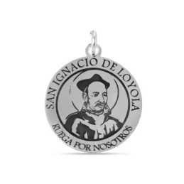 San Ignacio de Loyola Medalla Plata Ley 925m maciza 20 mm. grabado lá