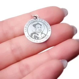 San Ignacio de Loyola Medalla Plata Ley 925m maciza 20 mm. láser. Gra