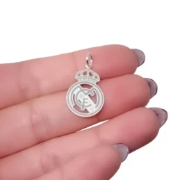 Real Madrid Colgante Plata Ley 925m macizo 20 mm. calado liso. Grabac