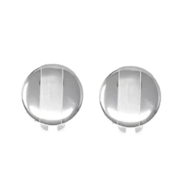 Cubrebotones plata Ley 925m redondos 16 mm. gemelos brillo franja mat
