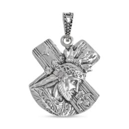 Nuestro Padre Jesús Nazareno Colgante Plata Ley 925m maciza 31 mm.. G