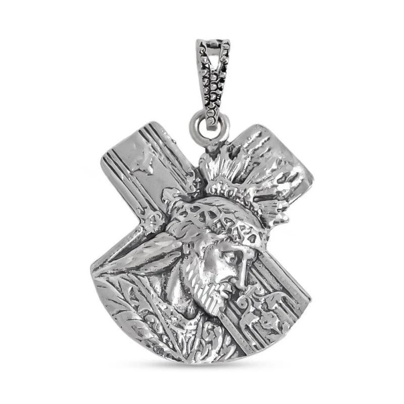 Nuestro Padre Jesús Nazareno Colgante Plata Ley 925m maciza 31 mm.. G