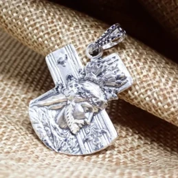 Nuestro Padre Jesús Nazareno Colgante Plata Ley 925m maciza 31 mm.. G