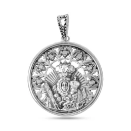 Virgen de la Cabeza Medalla Plata Ley 925m maciza 27 mm. relieve cala