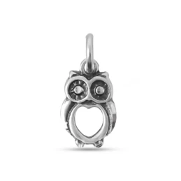 Búho Colgante Plata Ley 925m macizo 14 mm. calado detalle corazón cen