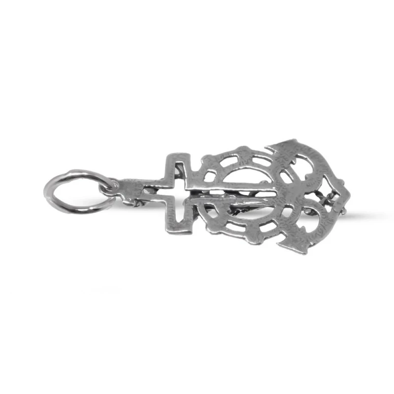 Cruz Marinera Colgante Plata Ley 925m unisex 25 mm. Cristo oxidada