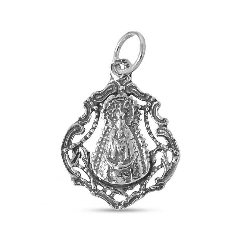 Virgen de Regla de Chipiona Colgante Plata Ley 925m oxidado 25 mm. ce