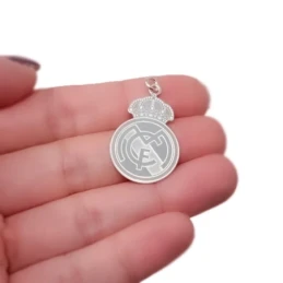 Real Madrid Colgante Plata Ley 925m macizo 20 mm. liso mate brillo