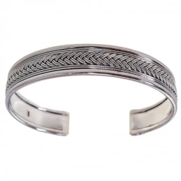 Pulsera Brazalete Plata Ley 925m mujer 60 mm. diámetro 12 mm. ancho d