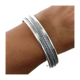 Pulsera Brazalete Plata Ley 925m mujer 60 mm. diámetro 12 mm. ancho d