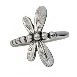 Sortija Plata Ley 925m forma libélula 20 mm. ancho máximo cuerpo 2 mm