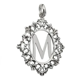 Colgante Personalizado Plata Ley 925m cerco calado 36 mm. inicial a p