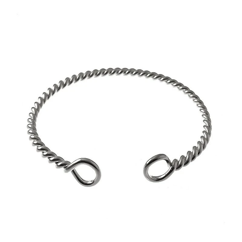 Pulsera Brazalete Plata Ley 925m hombre tonisa hilo reliado 4 mm. abi