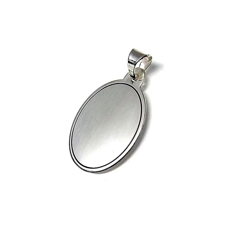 Colgante plata ley 925m 26mm. chapa ovalado [AA8304GR]